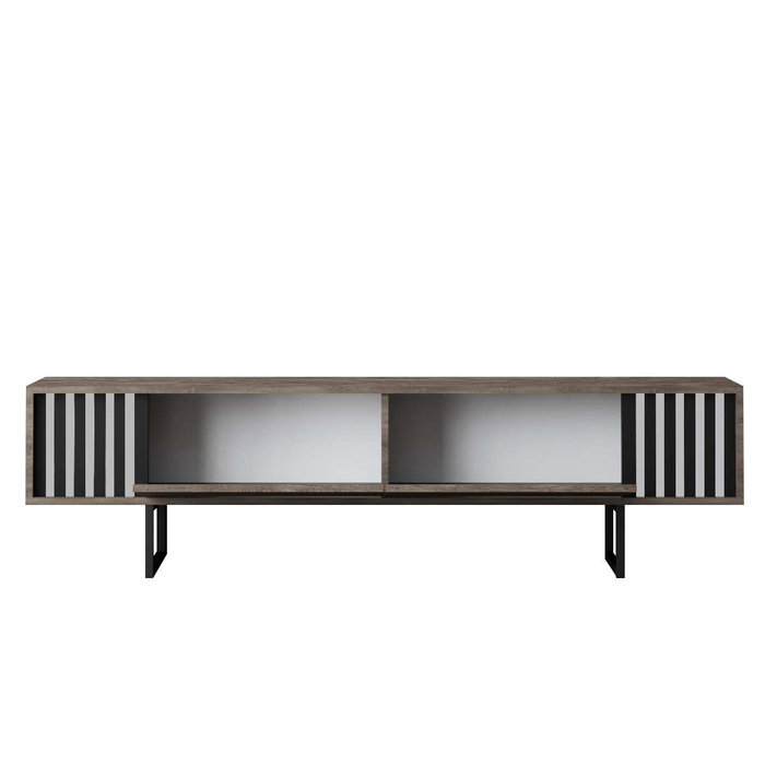 Hanah Home Soporte para TV Chrome Line - Nogal y Negro